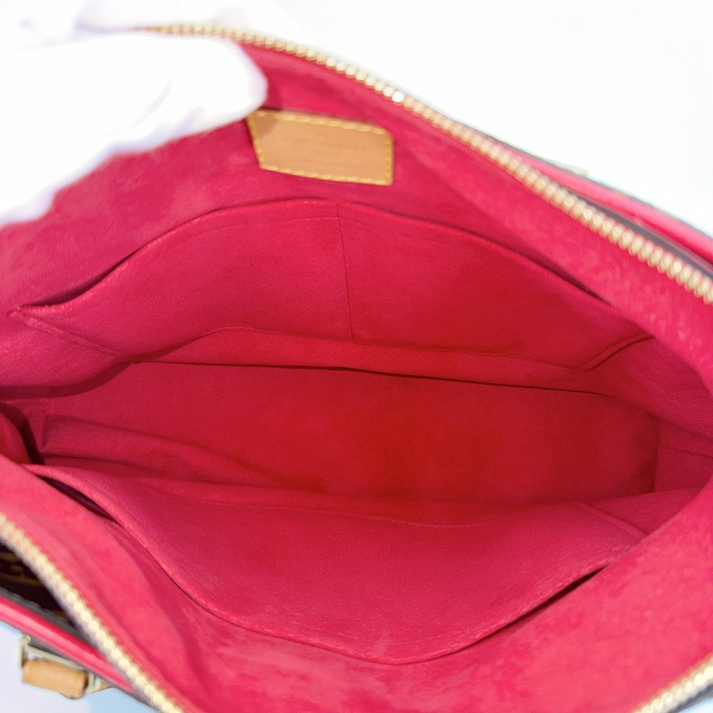 LOUIS VUITTON ルイヴィトン 2WAY モノグラム パラス ハンドバッグ ショルダーバッグ Pallas M41148 ブラウン 茶 レッド 赤 ゴールド金具 レディース【中古品】