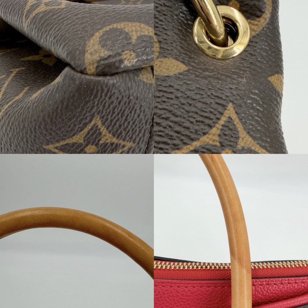 LOUIS VUITTON ルイヴィトン 2WAY モノグラム パラス ハンドバッグ ショルダーバッグ Pallas M41148 ブラウン 茶 レッド 赤 ゴールド金具 レディース【中古品】