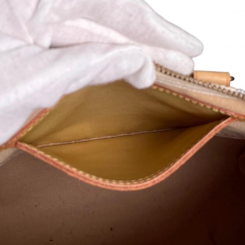 LOUIS VUITTON ルイヴィトン ハンドバッグ ダミエ・アズール スピーディ25 N41534 PVC ヌメ革 ホワイト 白 グレー ゴールド金具 レディース【中古品】