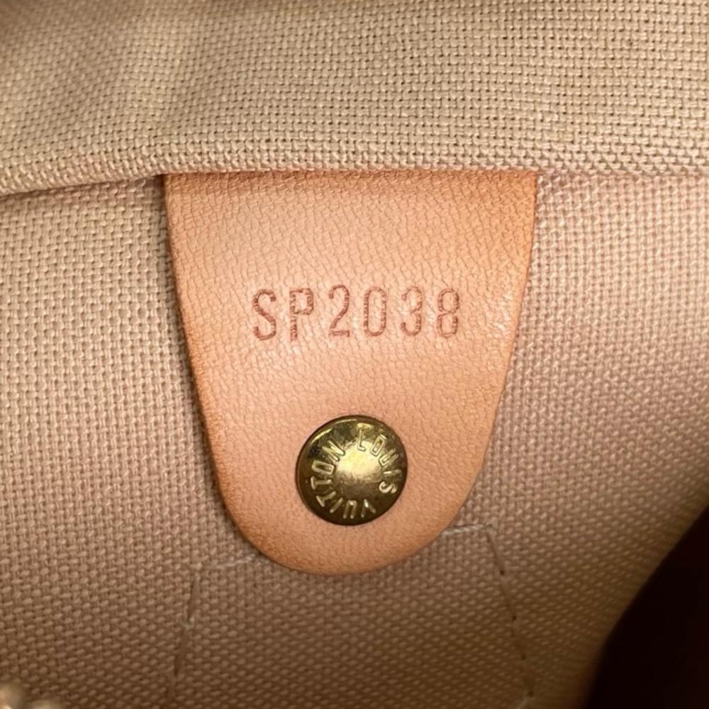 LOUIS VUITTON ルイヴィトン ハンドバッグ ダミエ・アズール スピーディ25 N41534 PVC ヌメ革 ホワイト 白 グレー ゴールド金具 レディース【中古品】