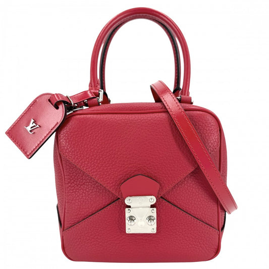 LOUIS VUITTON ルイヴィトン 2WAY スクエアバッグ ハンドバッグ ショルダーバッグ M55475 トリヨンレザー レッド 赤 シルバー金具 レディース【中古品】