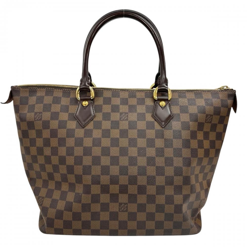 LOUIS VUITTON ルイヴィトン トートバッグ サレヤMM N51182 ダミエキャンバス レザー ブラウン 茶 ゴールド金具 レディース【中古品】