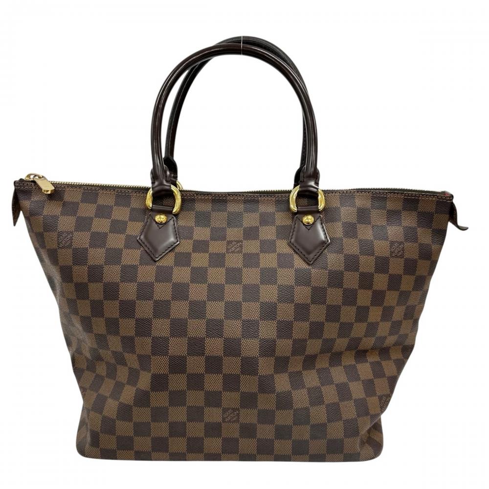 LOUIS VUITTON ルイヴィトン トートバッグ サレヤMM N51182 ダミエキャンバス レザー ブラウン 茶 ゴールド金具 レディース【中古品】