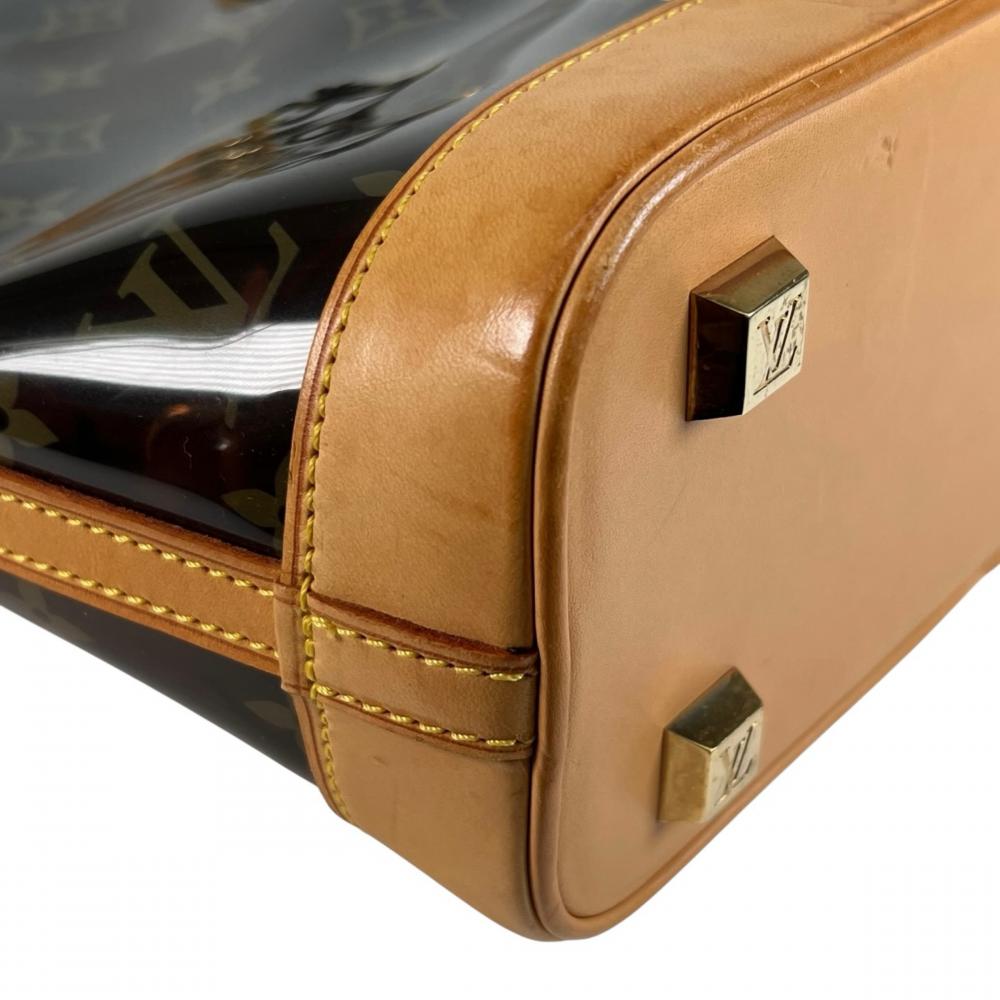 LOUIS VUITTON ルイヴィトン ハンドバッグ カバ・アンブル PM ビニールバッグ M92502 ビニール レザー ブラウン 茶 ゴールド金具 レディース【中古品】