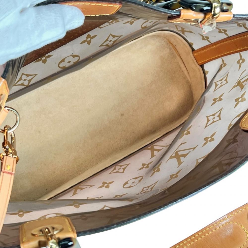 LOUIS VUITTON ルイヴィトン ハンドバッグ カバ・アンブル PM ビニールバッグ M92502 ビニール レザー ブラウン 茶 ゴールド金具 レディース【中古品】