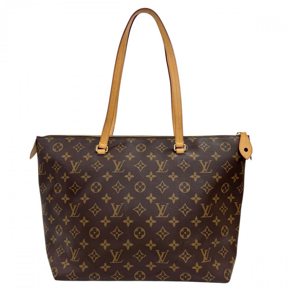 LOUIS VUITTON ルイヴィトン トートバッグ イエナMM モノグラム M42267 モノグラムキャンバス ヌメ革 ブラウン 茶 ゴールド金具 レディース【中古品】
