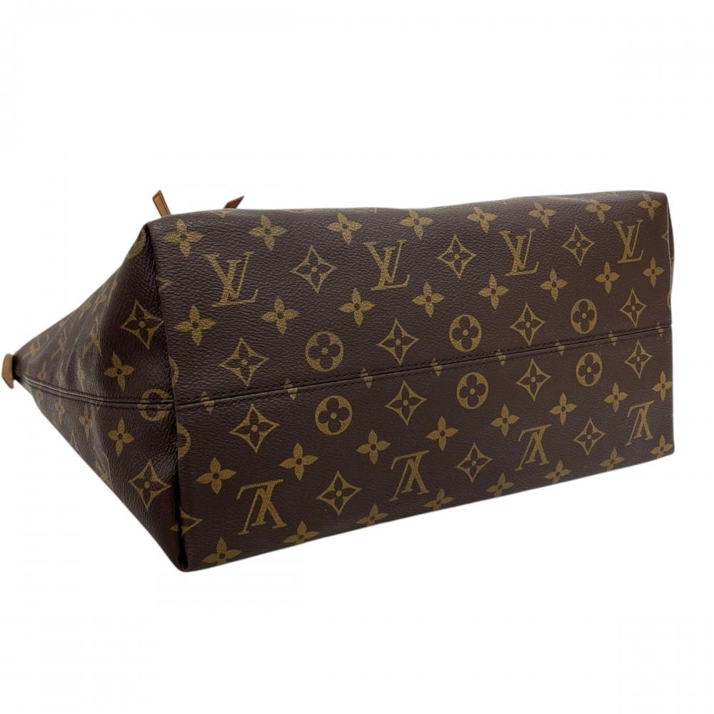 LOUIS VUITTON ルイヴィトン トートバッグ イエナMM モノグラム M42267 モノグラムキャンバス ヌメ革 ブラウン 茶 ゴールド金具 レディース【中古品】