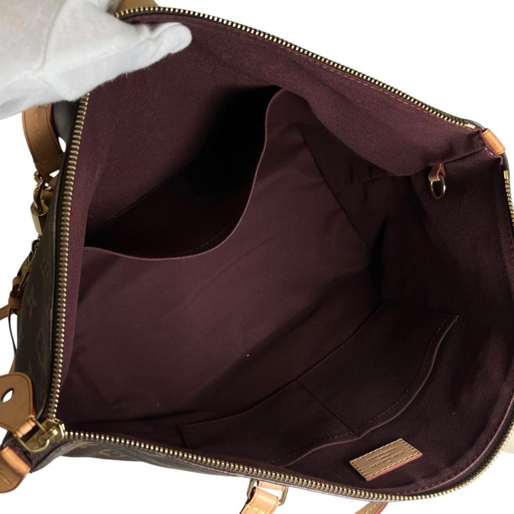 LOUIS VUITTON ルイヴィトン トートバッグ イエナMM モノグラム M42267 モノグラムキャンバス ヌメ革 ブラウン 茶 ゴールド金具 レディース【中古品】