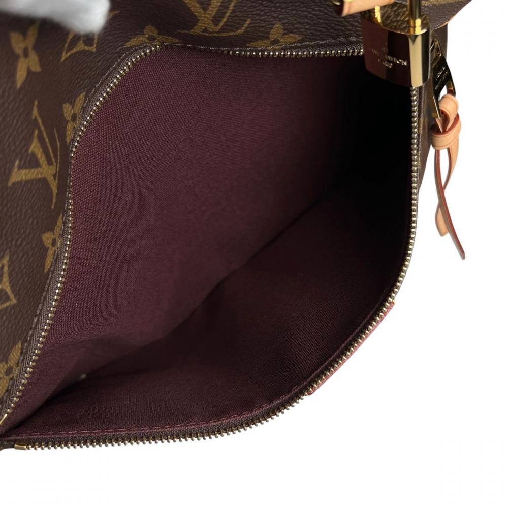 LOUIS VUITTON ルイヴィトン トートバッグ イエナMM モノグラム M42267 モノグラムキャンバス ヌメ革 ブラウン 茶 ゴールド金具 レディース【中古品】