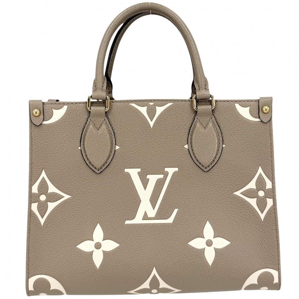 LOUIS VUITTON ルイヴィトン 2WAY モノグラムアンプラント オンザゴーPM ハンドバッグ ショルダーバッグ ベージュ M45779 トゥルトレールクレーム ゴールド金具 レディース【中古品】