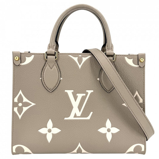 LOUIS VUITTON ルイヴィトン 2WAY モノグラムアンプラント オンザゴーPM ハンドバッグ ショルダーバッグ ベージュ M45779 トゥルトレールクレーム ゴールド金具 レディース【中古品】
