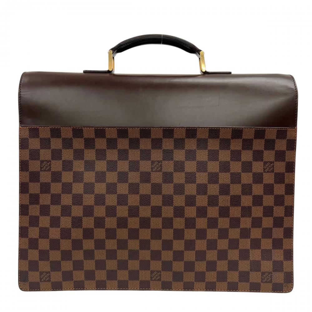 LOUIS VUITTON ルイヴィトン ビジネスバッグ ダミエ・エベヌ アルトナGM N53312 ダミエキャンバス ブラウン 茶 ゴールド金具 メンズ【中古品】