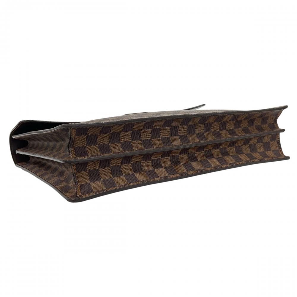 LOUIS VUITTON ルイヴィトン ビジネスバッグ ダミエ・エベヌ アルトナGM N53312 ダミエキャンバス ブラウン 茶 ゴールド金具 メンズ【中古品】