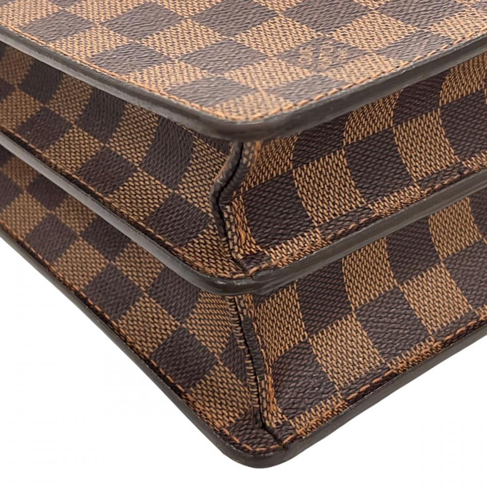 LOUIS VUITTON ルイヴィトン ビジネスバッグ ダミエ・エベヌ アルトナGM N53312 ダミエキャンバス ブラウン 茶 ゴールド金具 メンズ【中古品】
