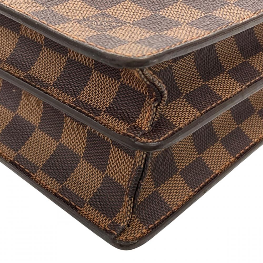 LOUIS VUITTON ルイヴィトン ビジネスバッグ ダミエ・エベヌ アルトナGM N53312 ダミエキャンバス ブラウン 茶 ゴールド金具 メンズ【中古品】
