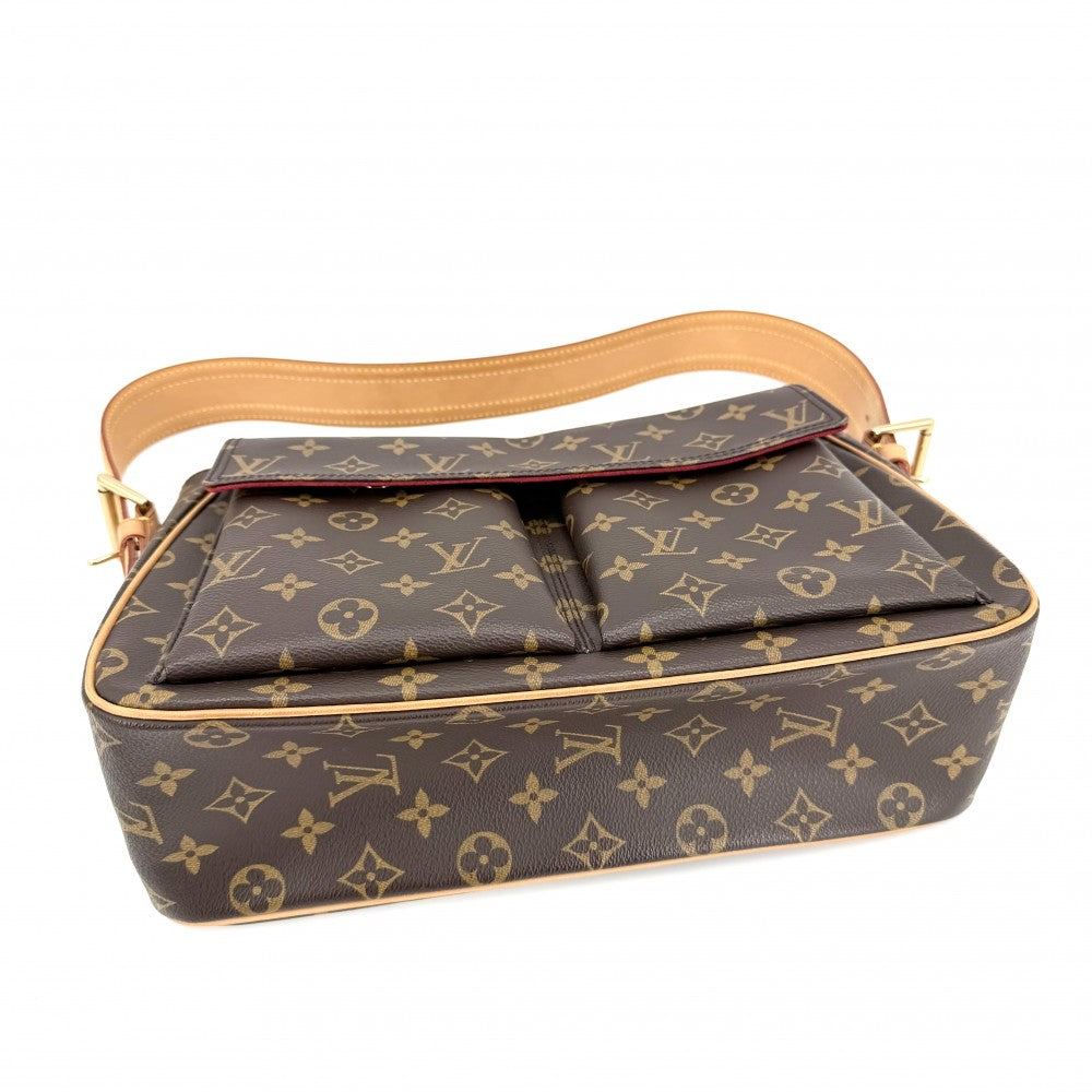 LOUIS VUITTON ルイヴィトン ショルダーバッグ モノグラム ヴィバシテGM セミショルダーバッグ M51163 ブラウン 茶 ゴールド金具 レディース【中古品】