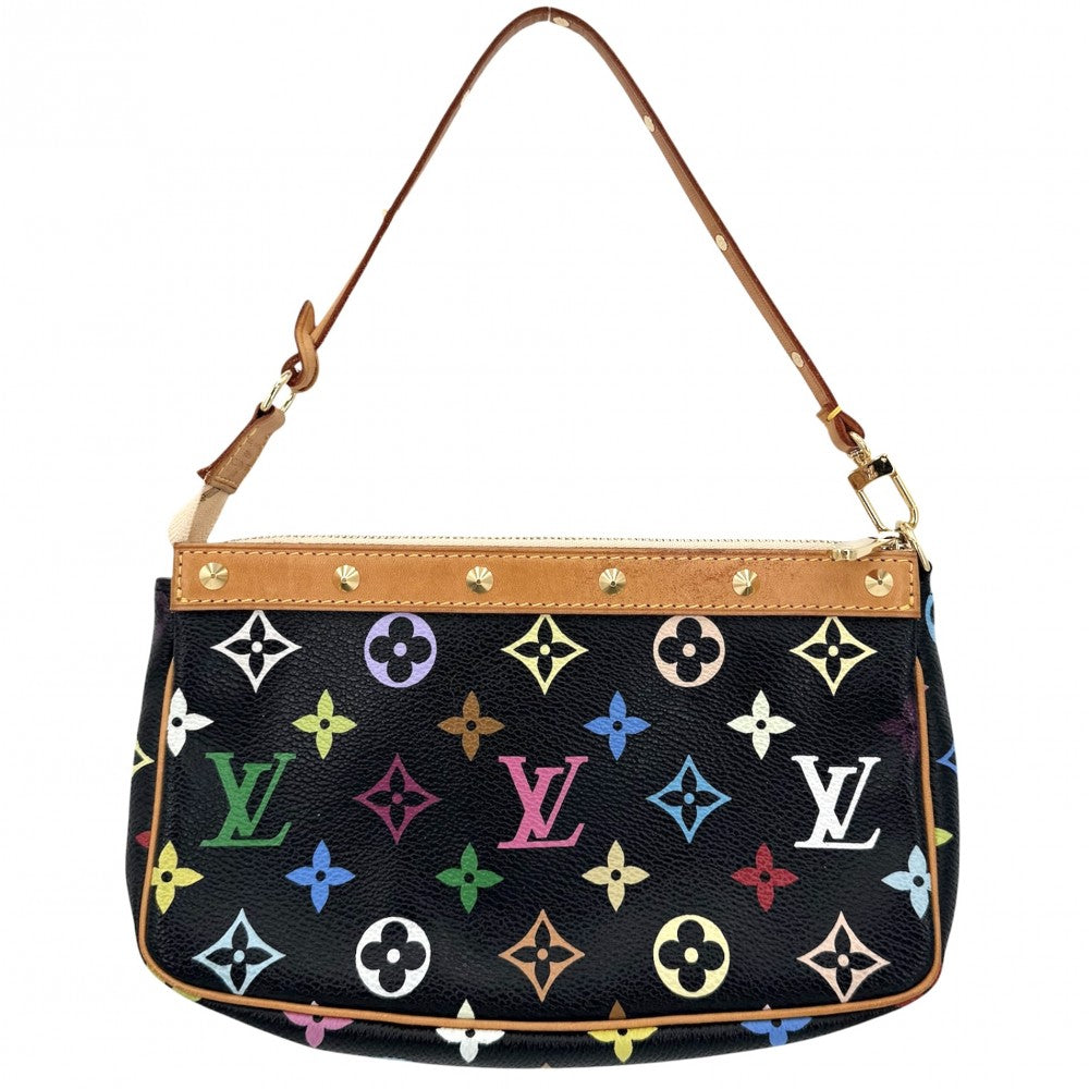 LOUIS VUITTON ルイヴィトン ハンドバッグ ポシェットアクセソワール アクセサリーポーチ ブラック 黒 M92648 モノグラムマルチカラー ノワール マルチカラー ゴールド金具 レディース【中古品】