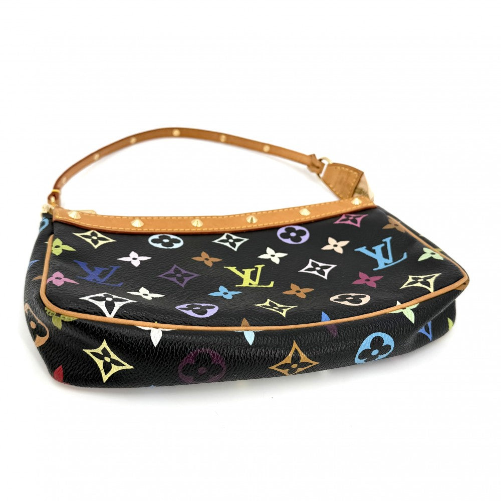 LOUIS VUITTON ルイヴィトン ハンドバッグ ポシェットアクセソワール アクセサリーポーチ ブラック 黒 M92648 モノグラムマルチカラー ノワール マルチカラー ゴールド金具 レディース【中古品】