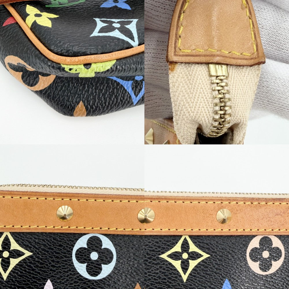 LOUIS VUITTON ルイヴィトン ハンドバッグ ポシェットアクセソワール アクセサリーポーチ ブラック 黒 M92648 モノグラムマルチカラー ノワール マルチカラー ゴールド金具 レディース【中古品】
