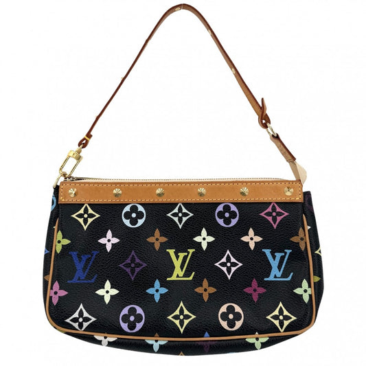 LOUIS VUITTON ルイヴィトン ハンドバッグ ポシェットアクセソワール アクセサリーポーチ ブラック 黒 M92648 モノグラムマルチカラー ノワール マルチカラー ゴールド金具 レディース【中古品】