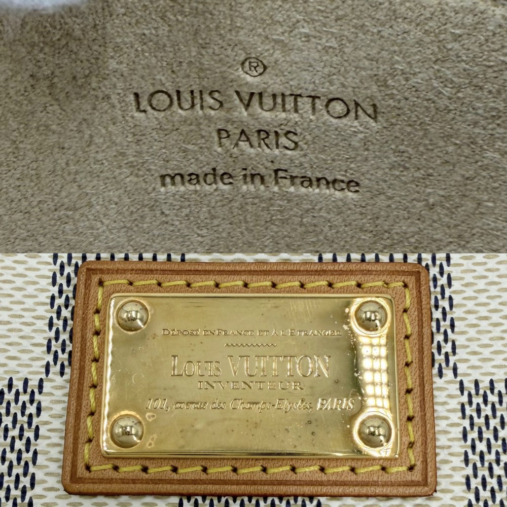 LOUIS VUITTON ルイヴィトン ハンドバッグ ポシェットミラMM アクセサリーポーチ チェーン N60027 ダミエアズールキャンバス ホワイト 白 ゴールド金具 レディース【中古品】