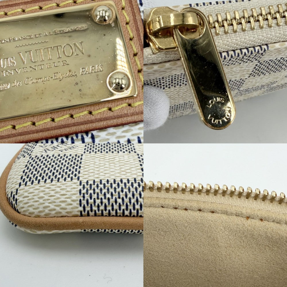 LOUIS VUITTON ルイヴィトン ハンドバッグ ポシェットミラMM アクセサリーポーチ チェーン N60027 ダミエアズールキャンバス ホワイト 白 ゴールド金具 レディース【中古品】