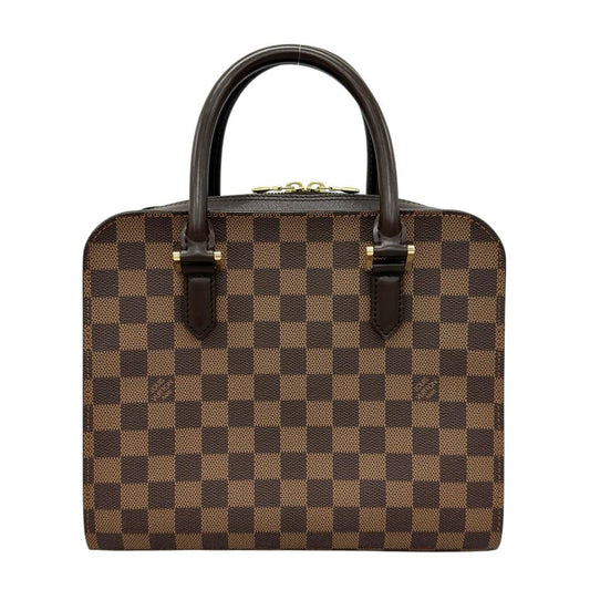 LOUIS VUITTON ルイヴィトン ハンドバッグ ダミエ・エベヌ トリアナ ダブルファスナー N51155 ダミエキャンバス ブラウン 茶 ゴールド金具 レディース【中古品】