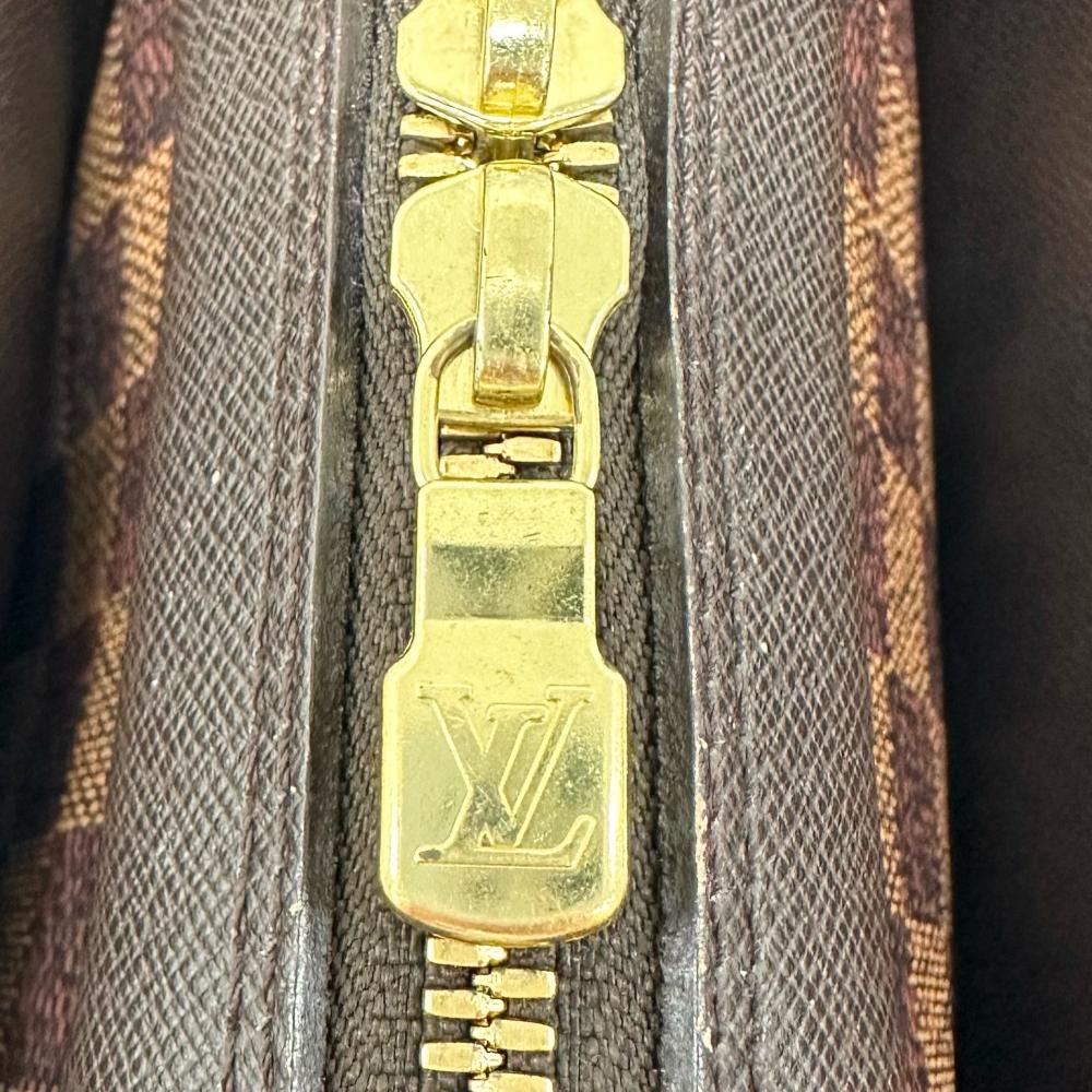 LOUIS VUITTON ルイヴィトン ハンドバッグ ダミエ・エベヌ トリアナ ダブルファスナー N51155 ダミエキャンバス ブラウン 茶 ゴールド金具 レディース【中古品】