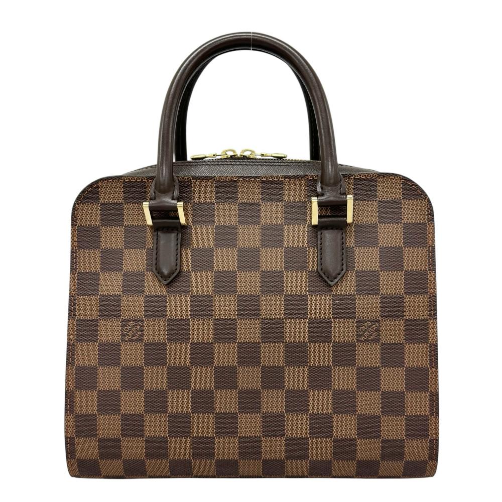 LOUIS VUITTON ルイヴィトン ハンドバッグ ダミエ・エベヌ トリアナ ダブルファスナー N51155 ダミエキャンバス ブラウン 茶 ゴールド金具 レディース【中古品】