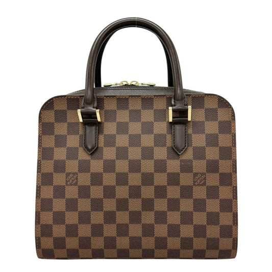 LOUIS VUITTON ルイヴィトン ハンドバッグ ダミエ・エベヌ トリアナ ダブルファスナー N51155 ダミエキャンバス ブラウン 茶 ゴールド金具 レディース【中古品】