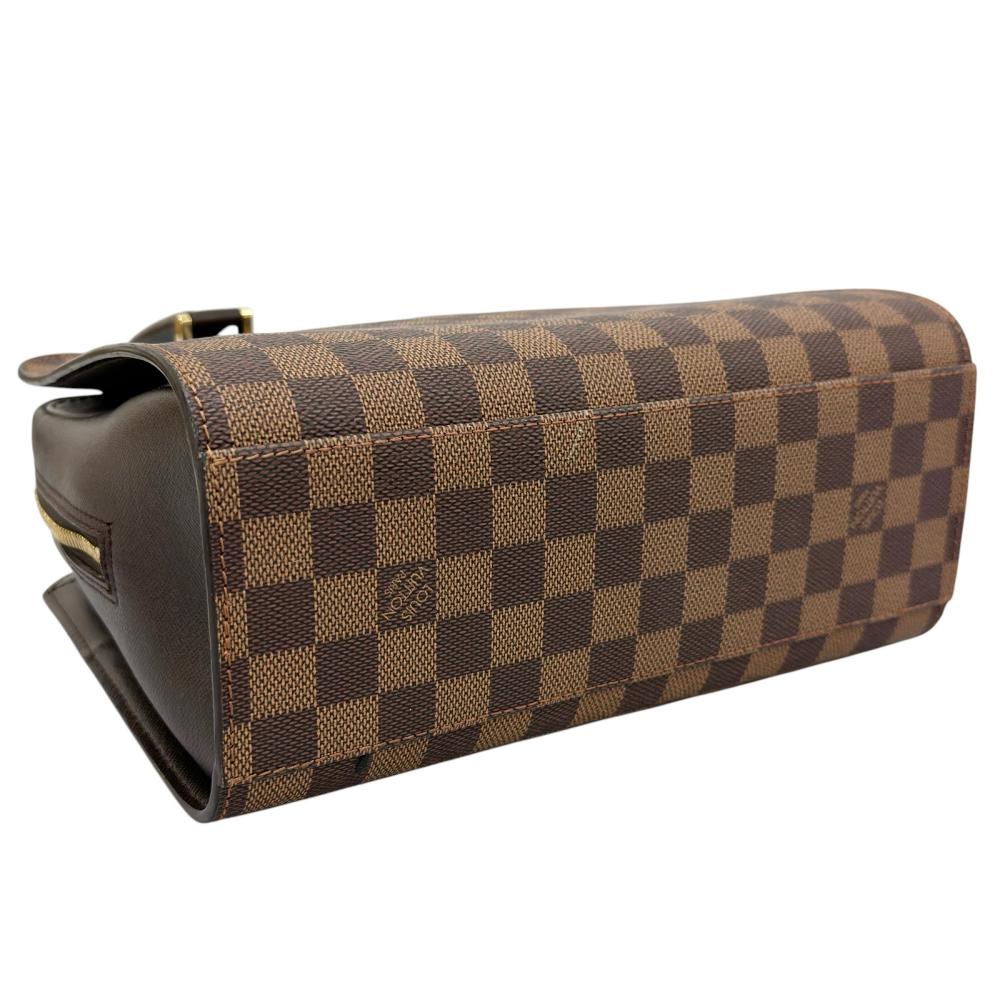 LOUIS VUITTON ルイヴィトン ハンドバッグ ダミエ・エベヌ トリアナ ダブルファスナー N51155 ダミエキャンバス ブラウン 茶 ゴールド金具 レディース【中古品】