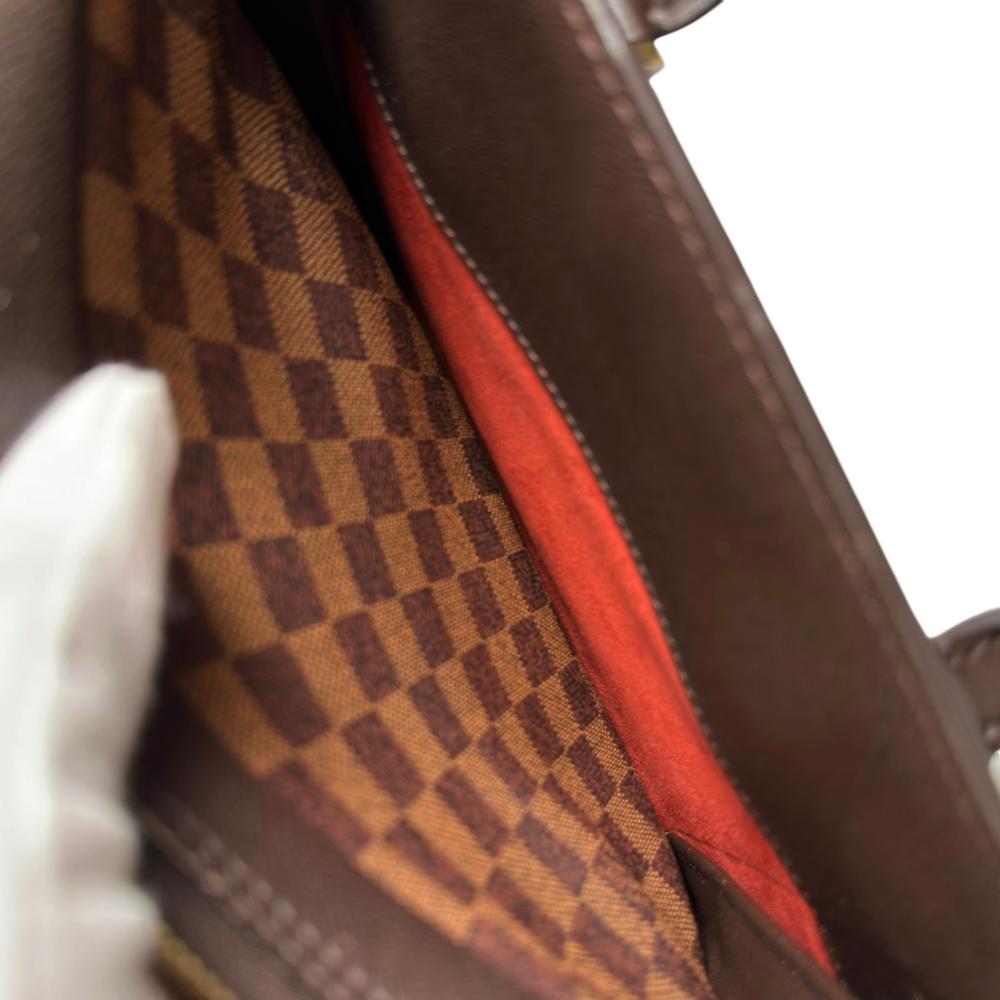 LOUIS VUITTON ルイヴィトン ハンドバッグ ダミエ・エベヌ トリアナ ダブルファスナー N51155 ダミエキャンバス ブラウン 茶 ゴールド金具 レディース【中古品】