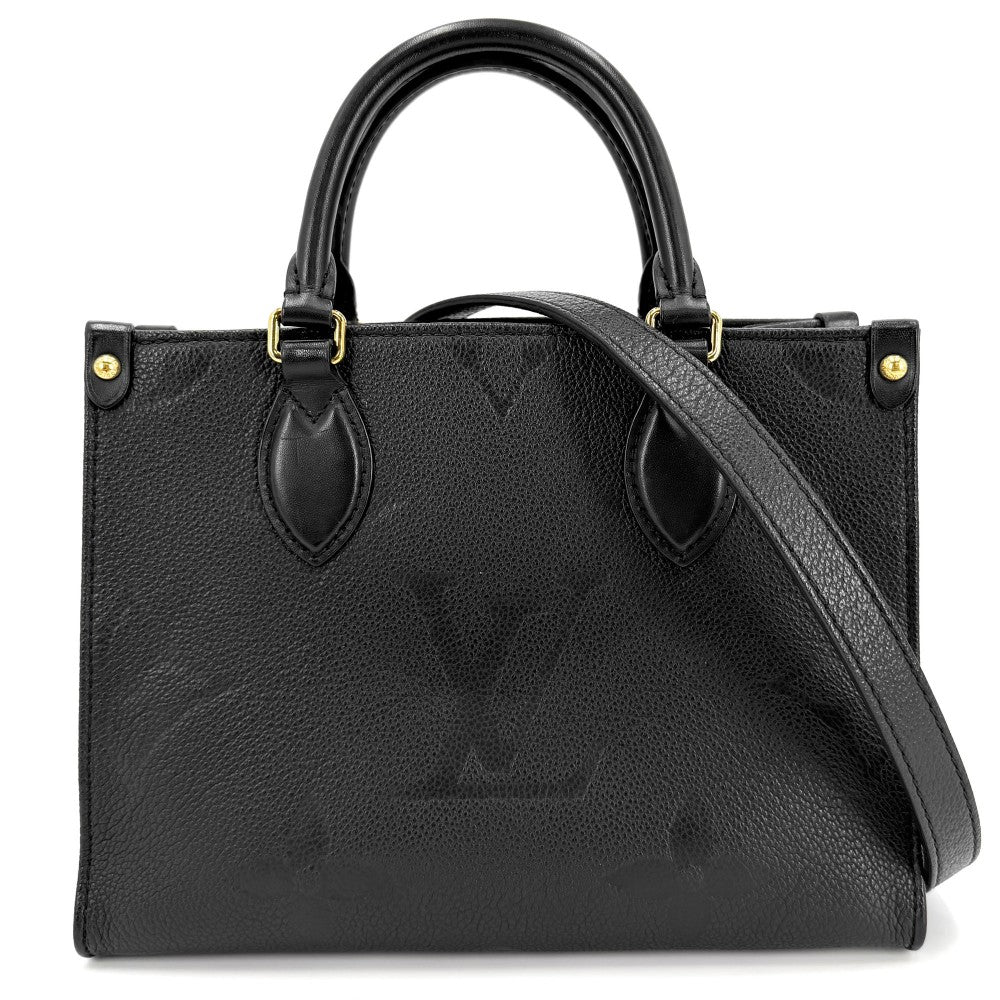 LOUIS VUITTON ルイヴィトン 2WAY オンザゴーPM ハンドバッグ ショルダーバッグ ミニバック ノワール M45653 モノグラムアンプラント ブラック 黒 ゴールド金具 レディース【中古品】