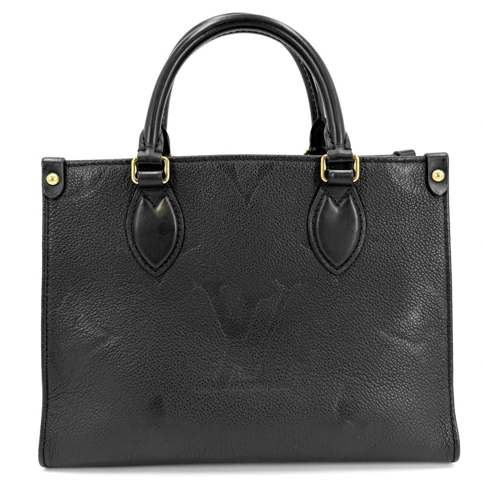 LOUIS VUITTON ルイヴィトン 2WAY オンザゴーPM ハンドバッグ ショルダーバッグ ミニバック ノワール M45653 モノグラムアンプラント ブラック 黒 ゴールド金具 レディース【中古品】