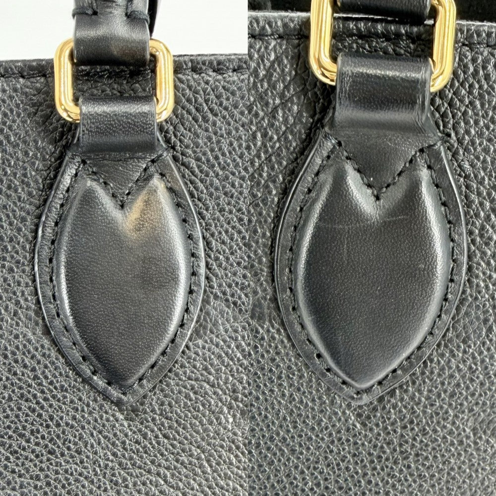 LOUIS VUITTON ルイヴィトン 2WAY オンザゴーPM ハンドバッグ ショルダーバッグ ミニバック ノワール M45653 モノグラムアンプラント ブラック 黒 ゴールド金具 レディース【中古品】