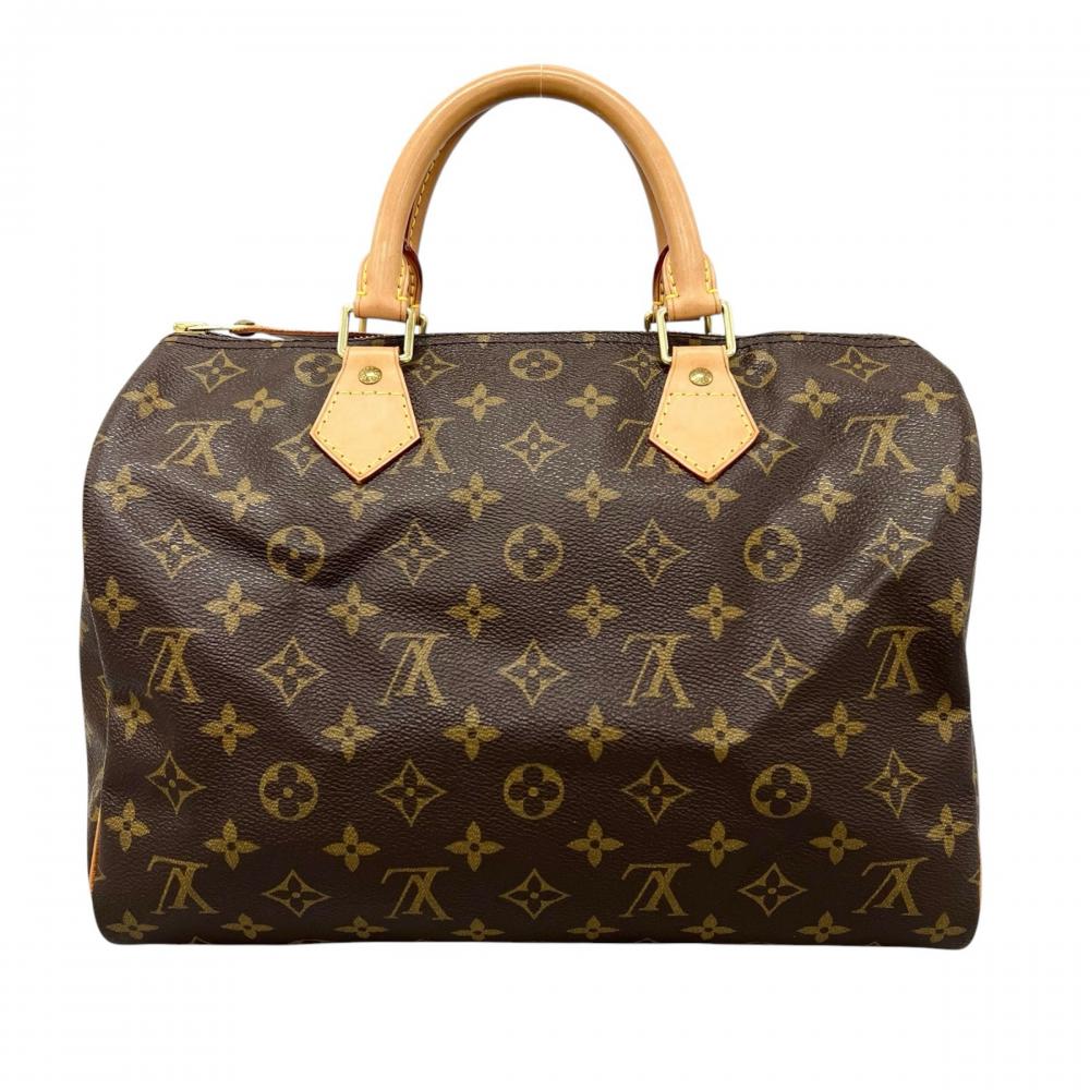 LOUIS VUITTON ルイヴィトン ハンドバッグ モノグラム スピーディ30 LVロゴ M41526 ブラウン 茶 ゴールド金具 レディース【中古品】