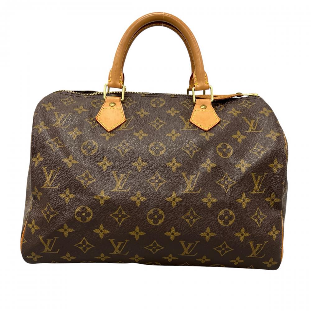 LOUIS VUITTON ルイヴィトン ハンドバッグ モノグラム スピーディ30 LVロゴ M41526 ブラウン 茶 ゴールド金具 レディース【中古品】