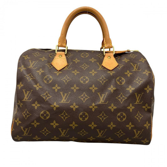 LOUIS VUITTON ルイヴィトン ハンドバッグ モノグラム スピーディ30 LVロゴ M41526 ブラウン 茶 ゴールド金具 レディース【中古品】