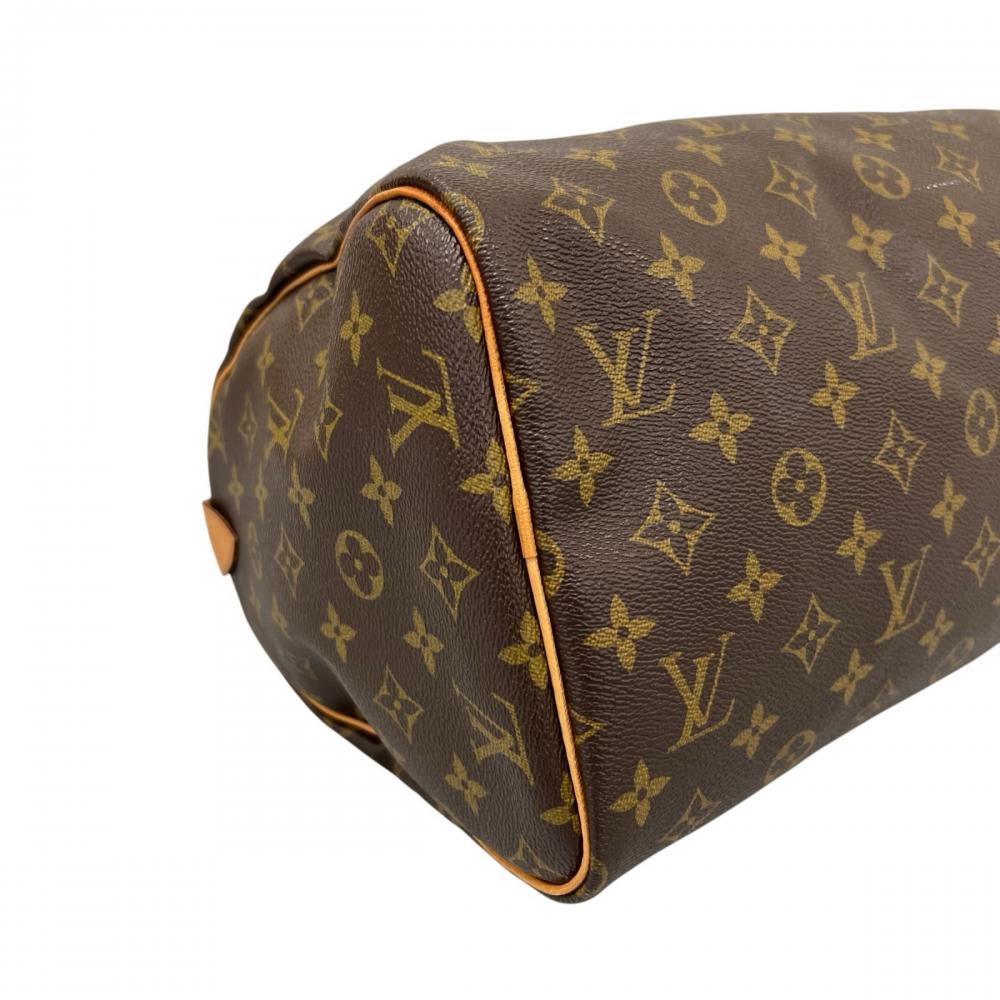 LOUIS VUITTON ルイヴィトン ハンドバッグ モノグラム スピーディ30 LVロゴ M41526 ブラウン 茶 ゴールド金具 レディース【中古品】