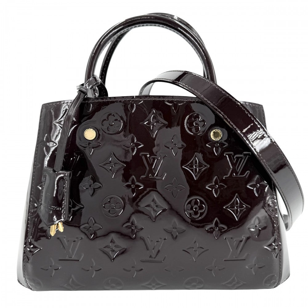 LOUIS VUITTON ルイヴィトン 2WAY モンテーニュBB ハンドバッグ ショルダーバッグ 紫 パープル M50403 モノグラムヴェルニ アマラント ゴールド金具 レディース【中古品】