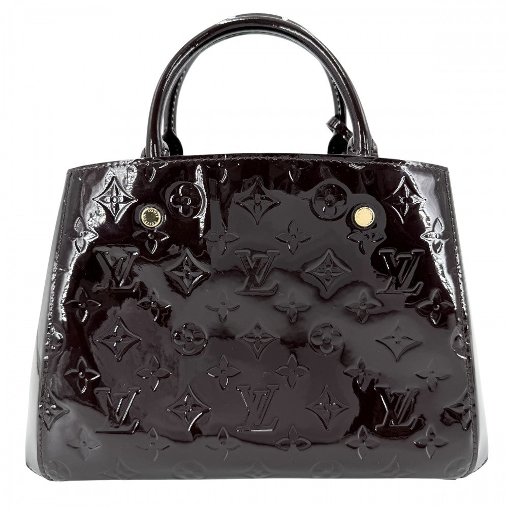 LOUIS VUITTON ルイヴィトン 2WAY モンテーニュBB ハンドバッグ ショルダーバッグ 紫 パープル M50403 モノグラムヴェルニ アマラント ゴールド金具 レディース【中古品】