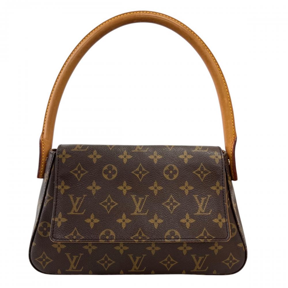 LOUIS VUITTON ルイヴィトン ハンドバッグ ミニ・ルーピング モノグラム M51147 モノグラムキャンバス ブラウン 茶 レディース【中古品】