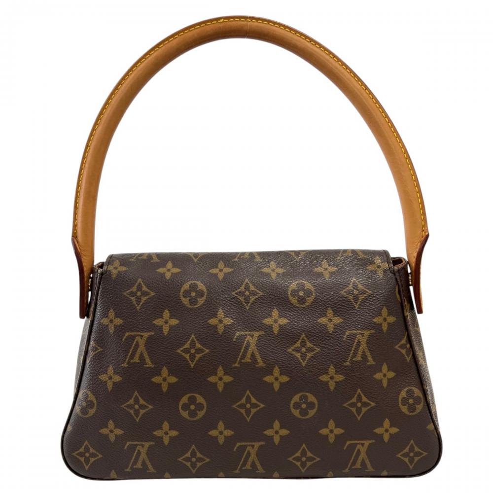 LOUIS VUITTON ルイヴィトン ハンドバッグ ミニ・ルーピング モノグラム M51147 モノグラムキャンバス ブラウン 茶 レディース【中古品】