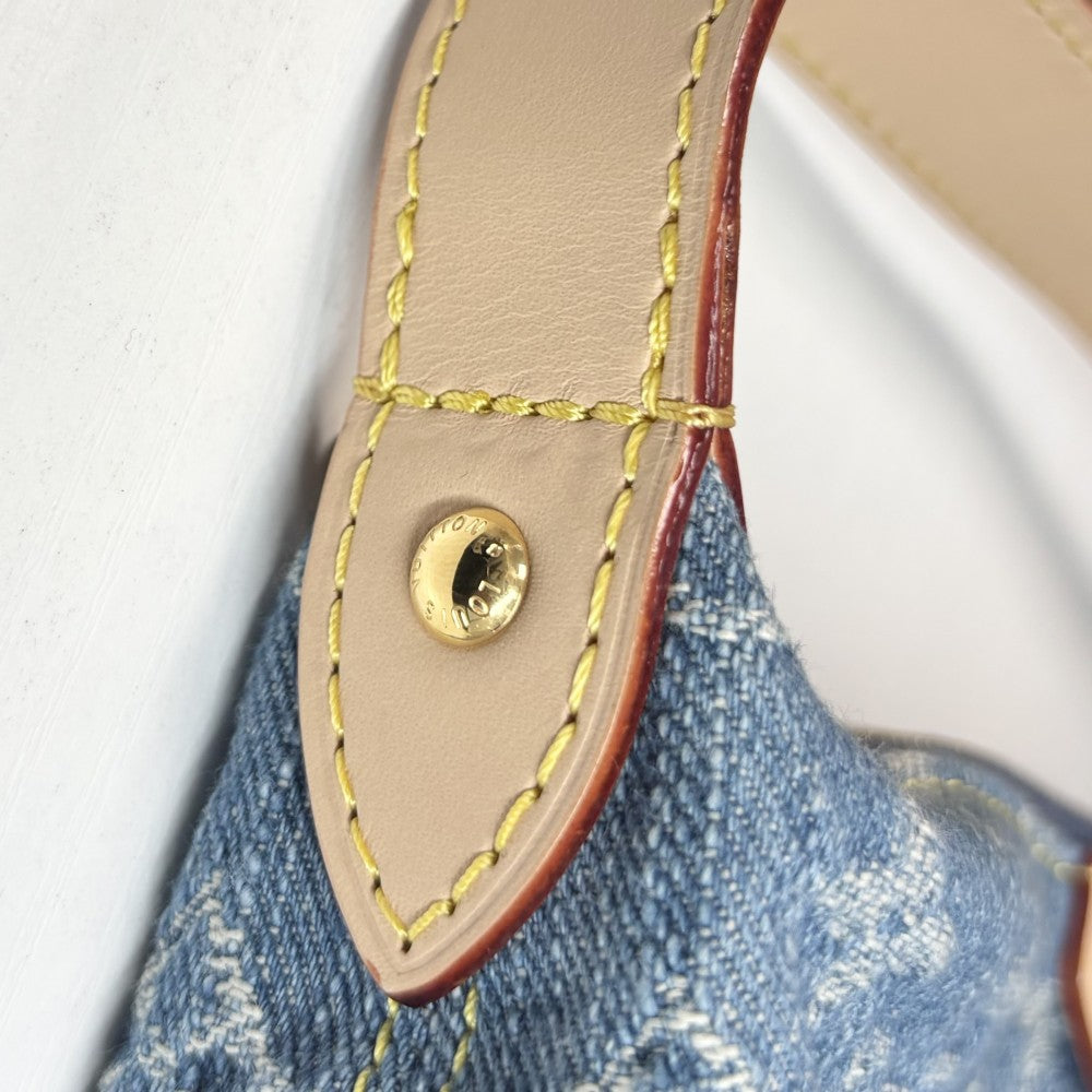 LOUIS VUITTON ルイヴィトン ハンドバッグ ポシェットヒルズ ミニバッグ M82949 モノグラムデニム ブルー 青 ゴールド金具 レディース【中古品】