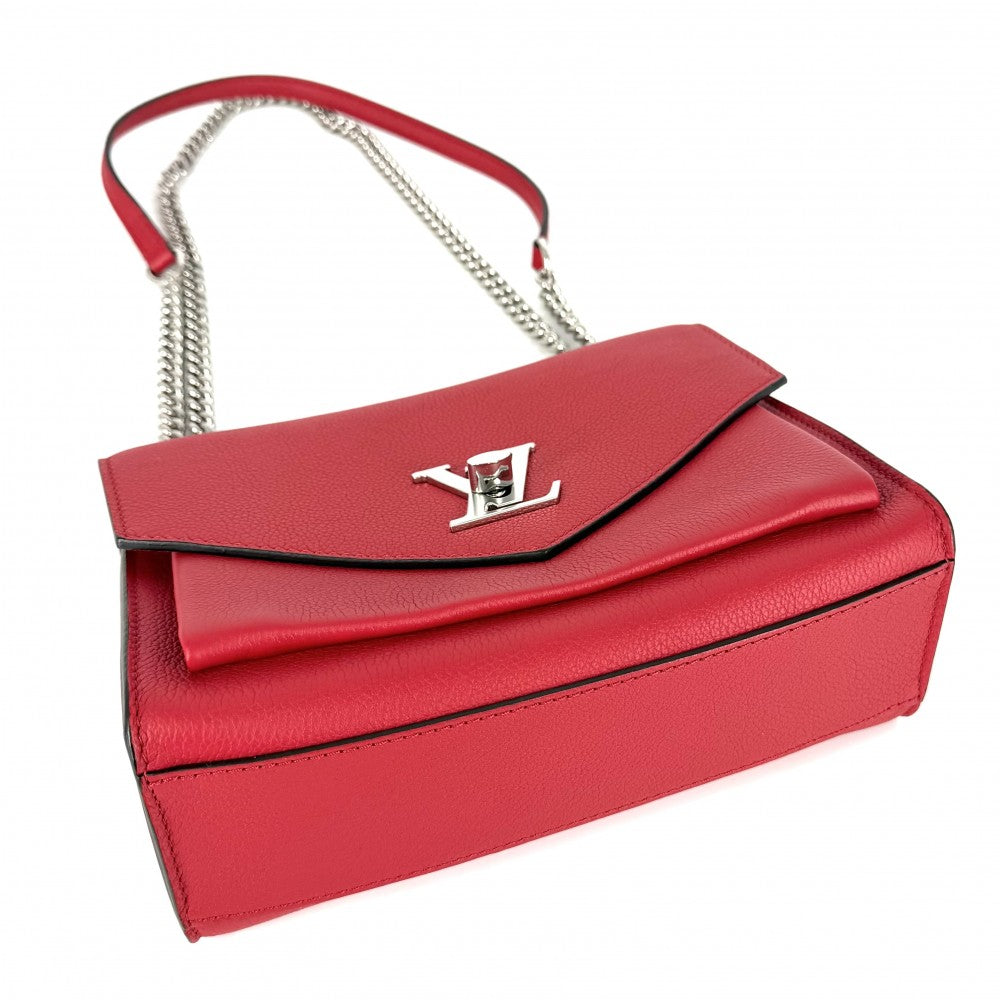LOUIS VUITTON ルイヴィトン ショルダーバッグ チェーン マイロックミ―BB M51419 レザー レッド 赤 シルバー金具 レディース【中古品】