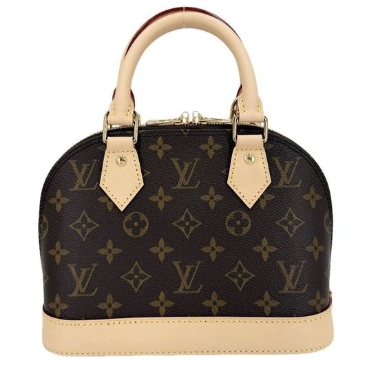 LOUIS VUITTON ルイヴィトン 2WAY アルマBB ショルダーバッグ ハンドバッグ 小さめ ミニバッグ M46990 モノグラムキャンバス ブラウン 茶 ゴールド金具 レディース【中古品】