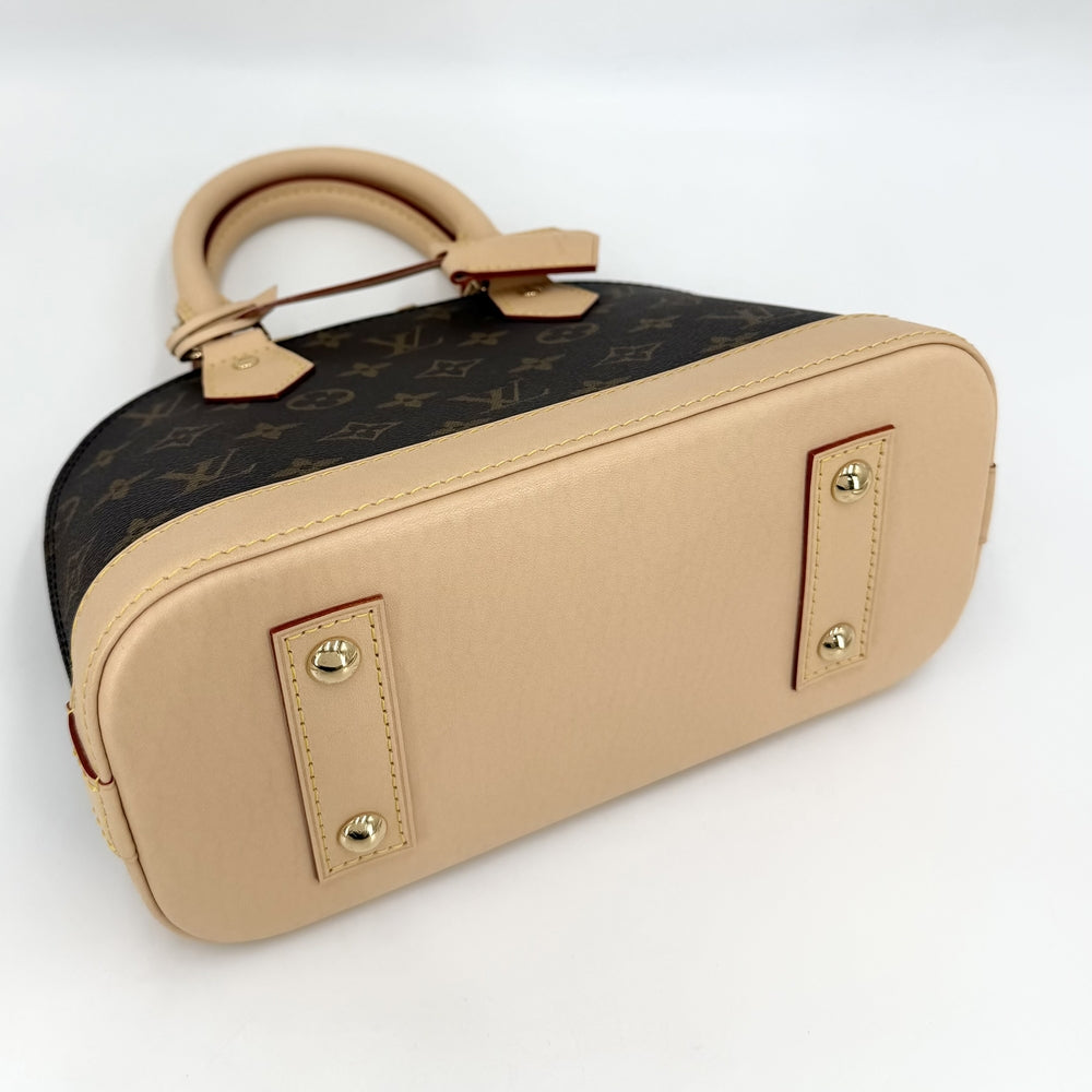 LOUIS VUITTON ルイヴィトン 2WAY アルマBB ショルダーバッグ ハンドバッグ 小さめ ミニバッグ M46990 モノグラムキャンバス ブラウン 茶 ゴールド金具 レディース【中古品】