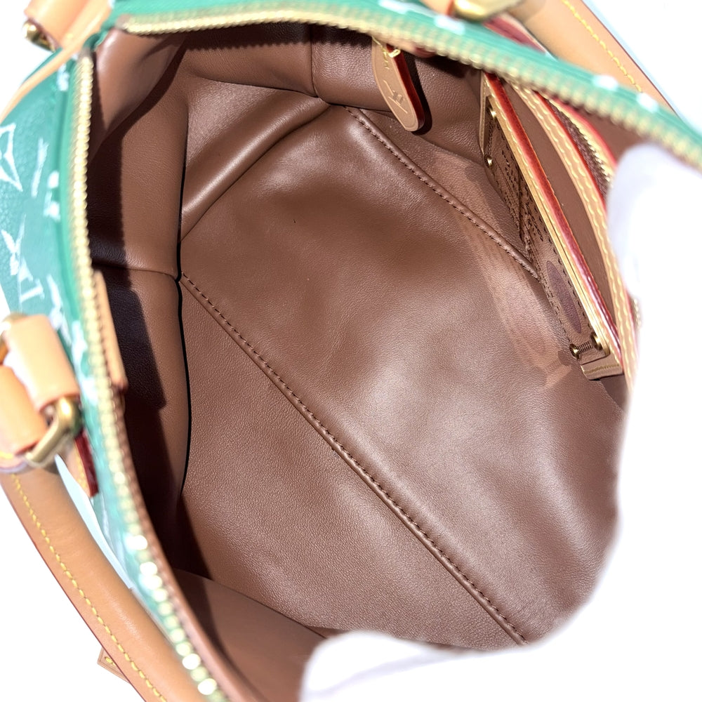 LOUIS VUITTON ルイヴィトン 2WAY モノグラム スピーディP9 バンドリエール 25 ハンドバッグ ショルダーバッグ グリーン 緑 M24423 ヴェール アンティークゴールド金具 レディース【中古品】