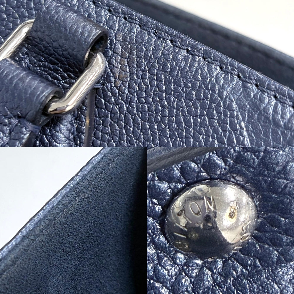 LOUIS VUITTON ルイヴィトン 2WAY オンザゴーPM ハンドバッグ ショルダーバッグ メタリック M58956 モノグラムアンプラント ブルー 青 シルバー金具 レディース【中古品】