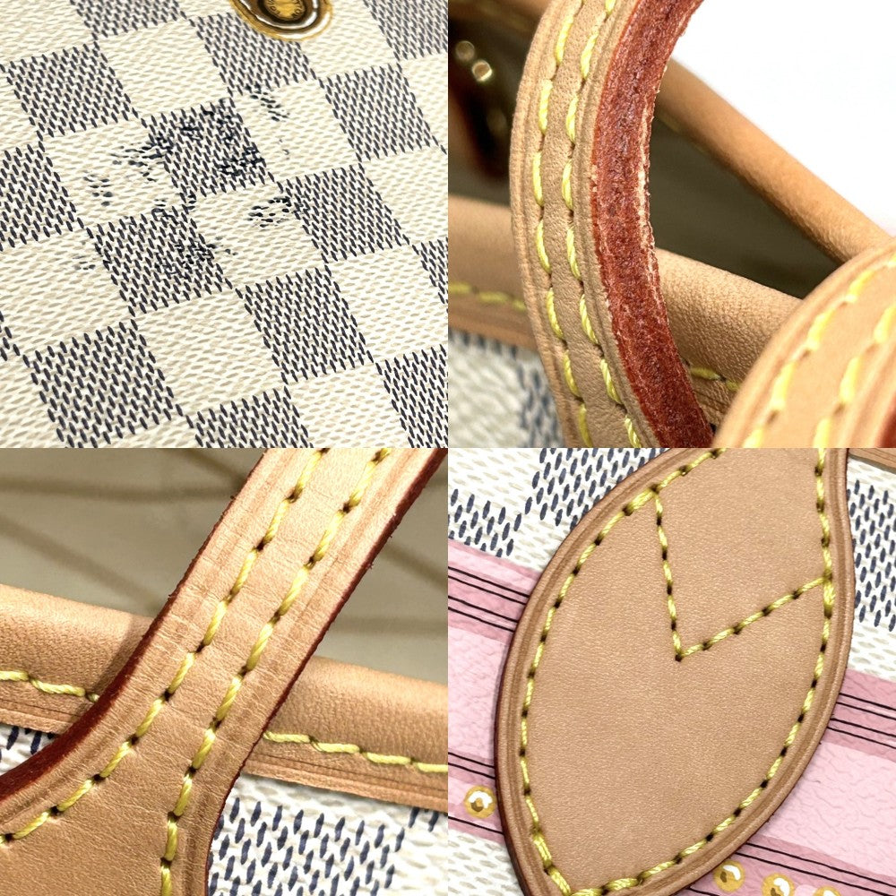 LOUIS VUITTON ルイヴィトン トートバッグ サマートランク ネヴァーフルMM ハンドバッグ N41065 ダミエアズールキャンバス ホワイト 白 ゴールド金具 レディース【中古品】